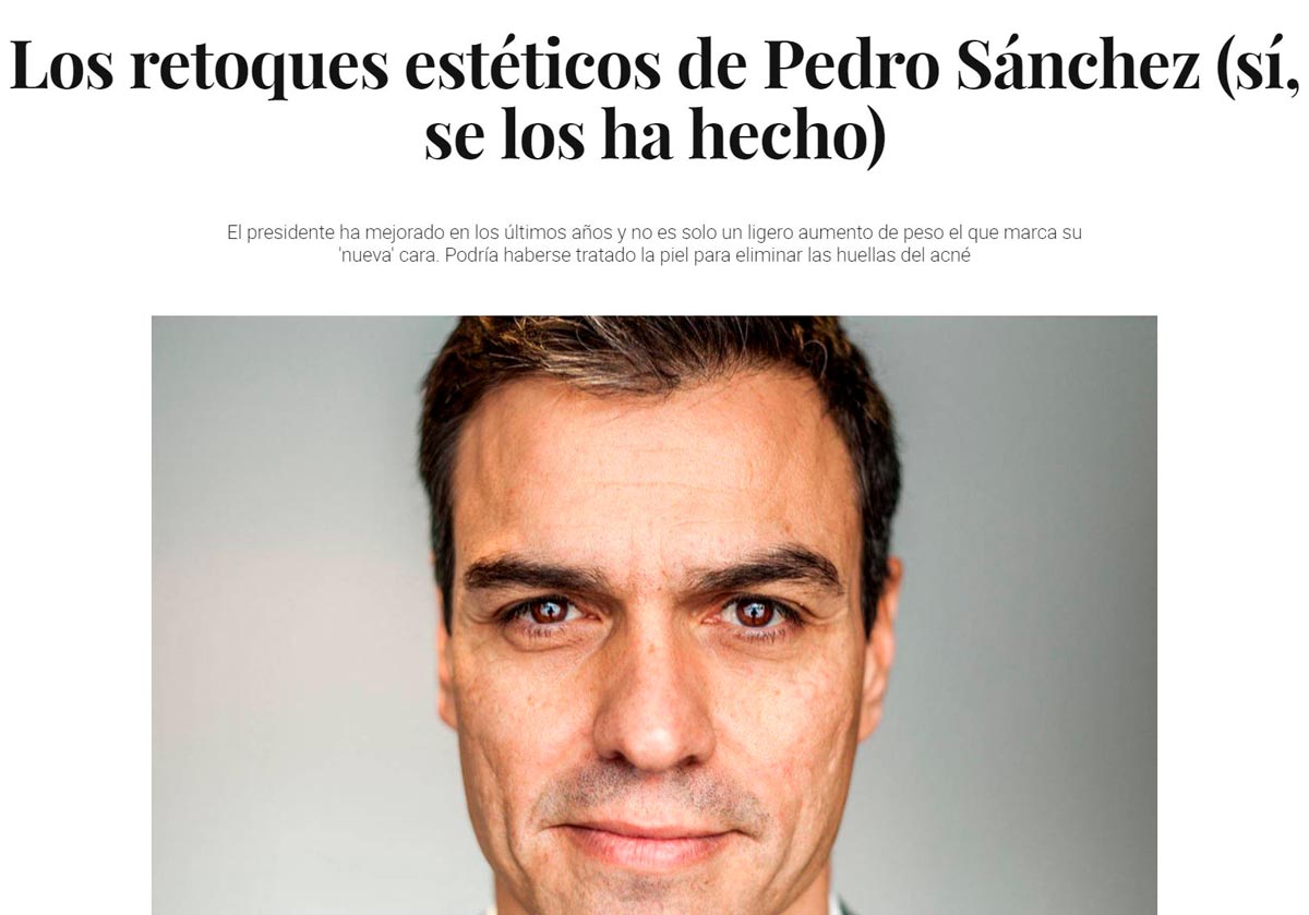 La Dra. Mar Lázaro nos explica los cambios estéticos de Pedro Sánchez, el presidente del gobierno.