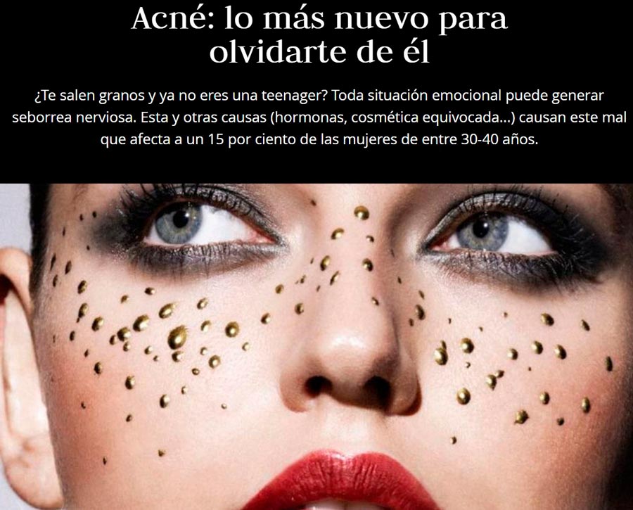 La Dra. Mar Lázaro aparece en la revista Telva con la solución al acné